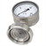 Aseptic connection with pressure gauge