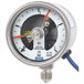 Bourdon tube pressure gauge with switch contacts
