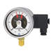 Bourdon tube pressure gauge with switch contacts
